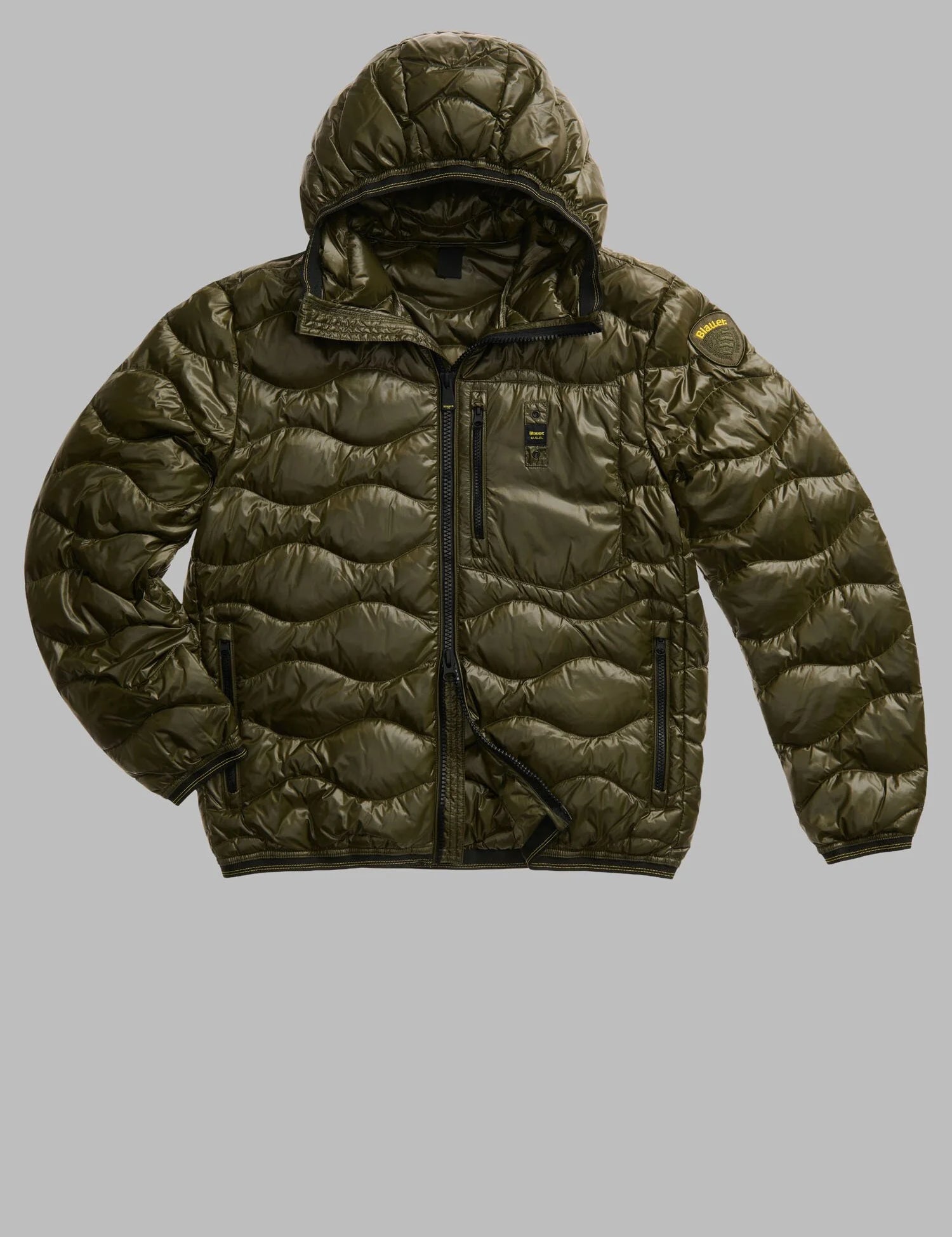 Piumino Uomo Blauer con trapuntatura a onde orizzontali WAVE art. 25WBLUC03074-006355