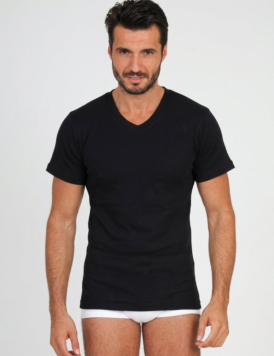 Corpetto Uomo Maglificio Ma.re M/M scollo a V in cotone interlock felpato art. 483