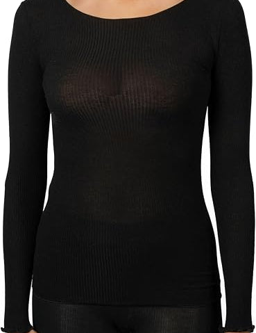 Maglia Donna EGI scollo a barca con plissè in modal/cashmere a costine art. 5140