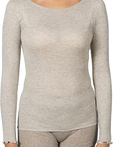 Maglia Donna EGI scollo a barca con plissè in modal/cashmere a costine art. 5140