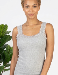 Canotta Donna BASIC COTTON art. 602 Spalla larga in pizzo