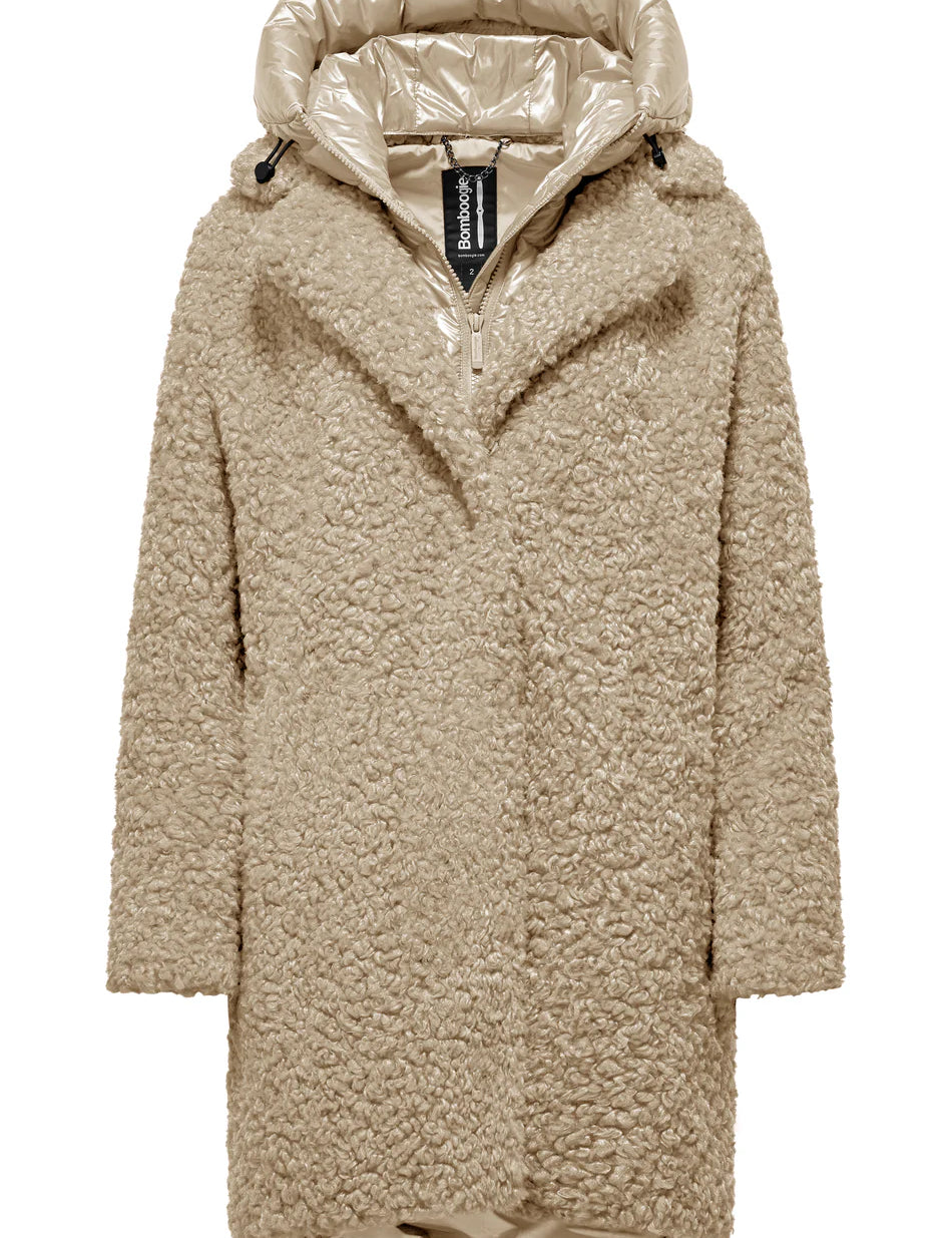 Cappotto lungo bi-materico Donna Bomboogie Odessa Overcoat art. CW6570TSFC5