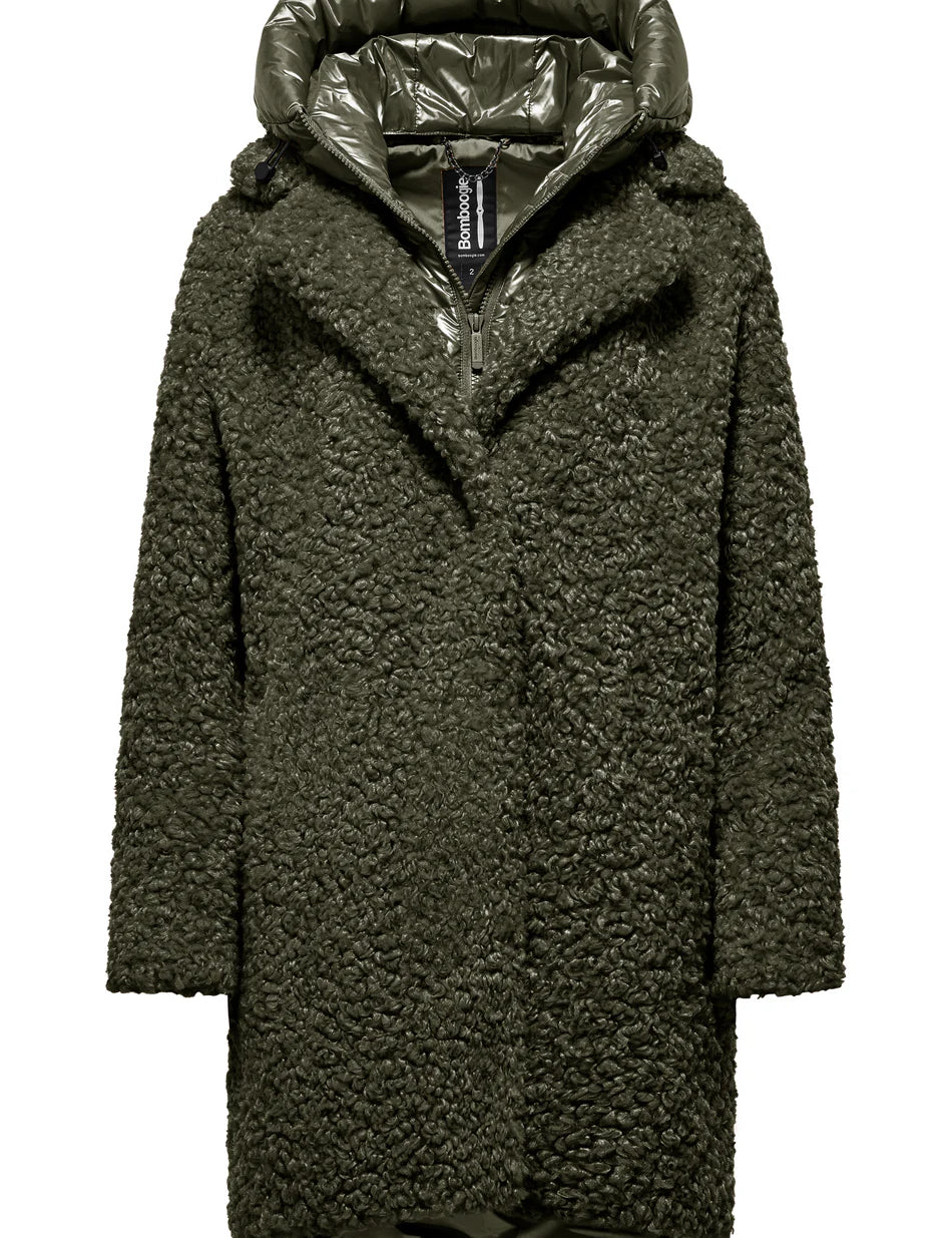 Cappotto lungo bi-materico Donna Bomboogie Odessa Overcoat art. CW6570TSFC5
