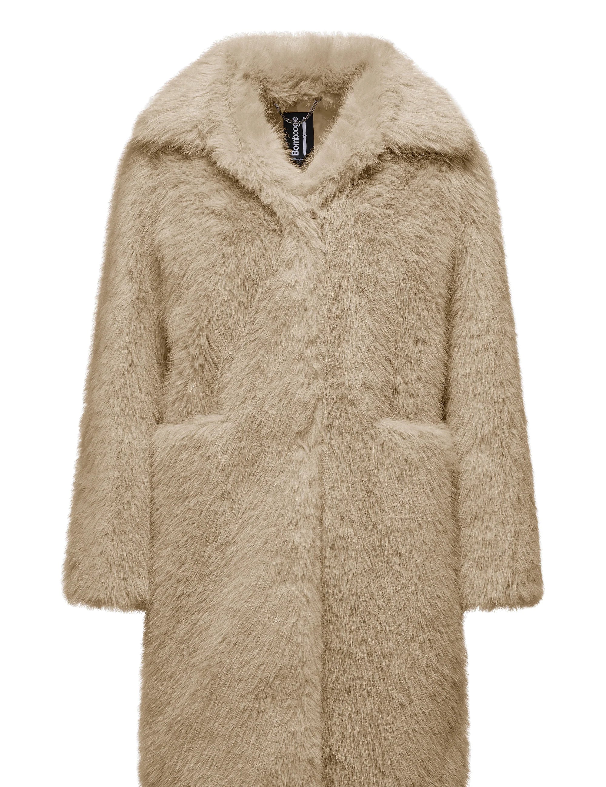 Cappotto Donna  lungo in pelliccetta sintetica pelo lungo Bomboogie art. CW9192TFRL5