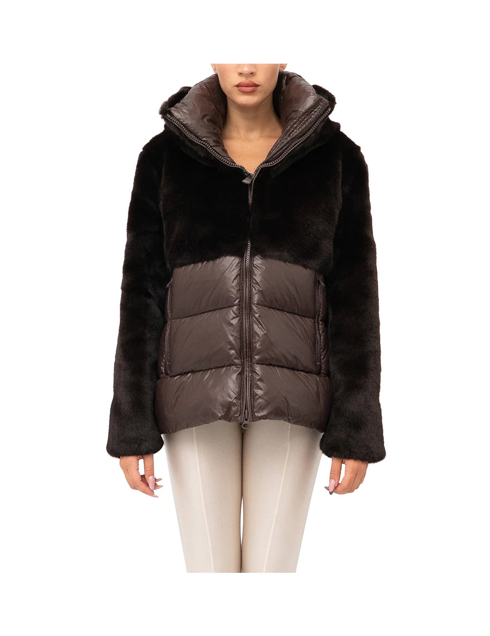 Giubbotto nylon con pelliccia eco Donna  Blauer mod. FANEVIL art. 25WBLDC02178-006646