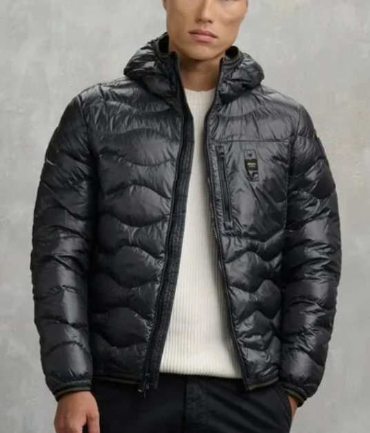 Piumino Uomo Blauer con trapuntatura a onde orizzontali WAVE art. 25WBLUC03074-006355