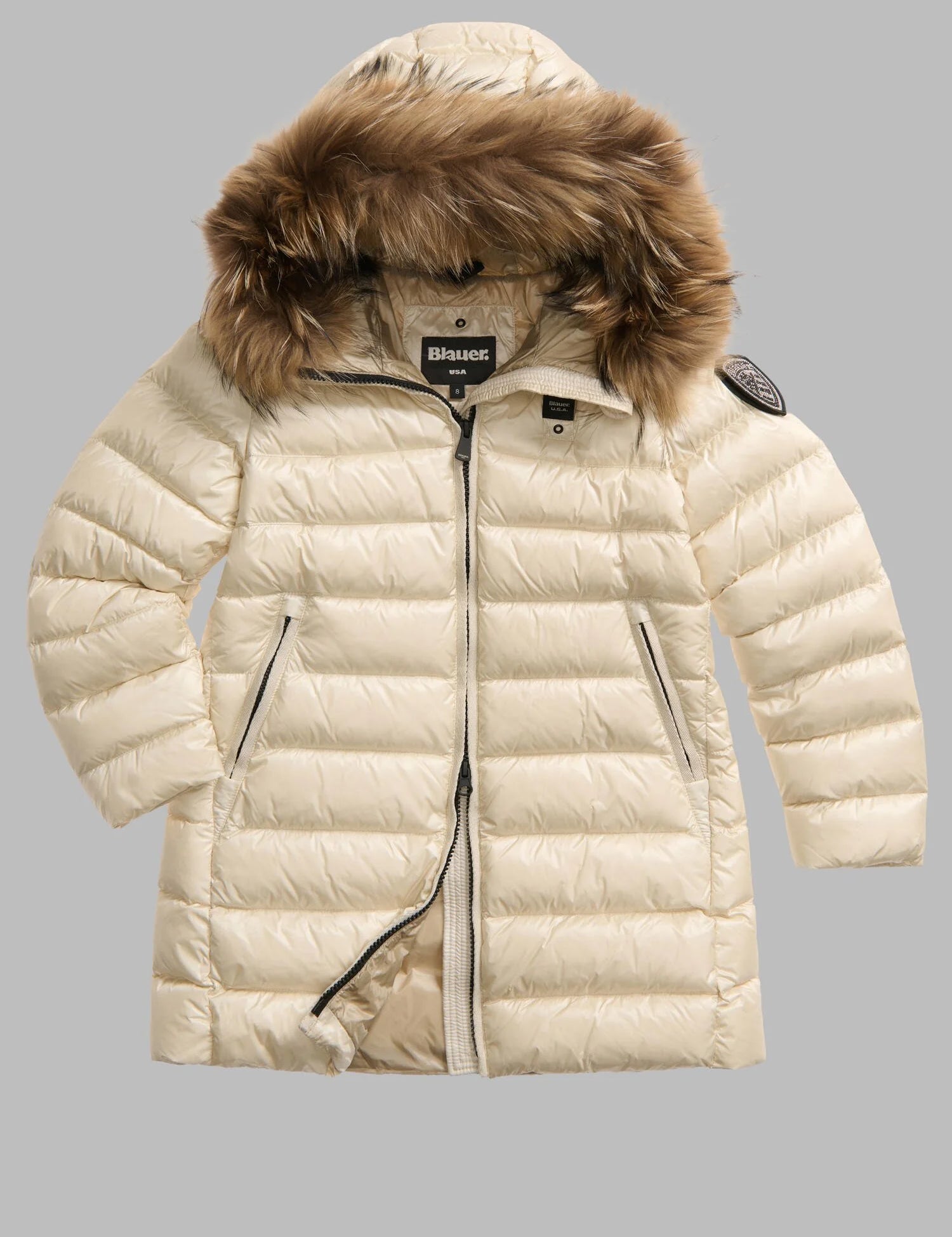 Piumino lungo con pelliccia  Donna  Blauer mod. KRISTIN art. 25WBLDK03103-006047