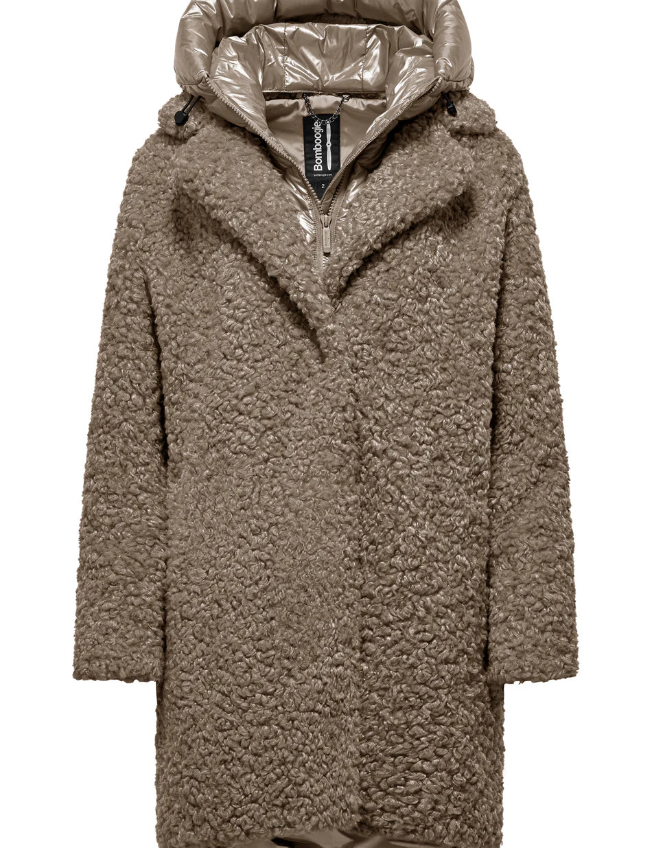 Cappotto lungo bi-materico Donna Bomboogie Odessa Overcoat art. CW6570TSFC5