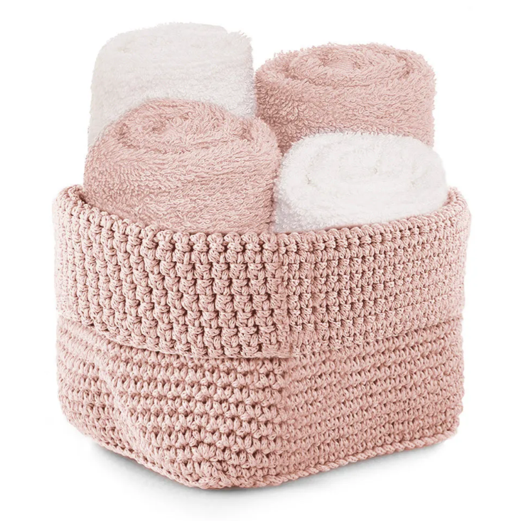 Set 4 lavette spugna in cotone DAUNEX modello Uncinetto