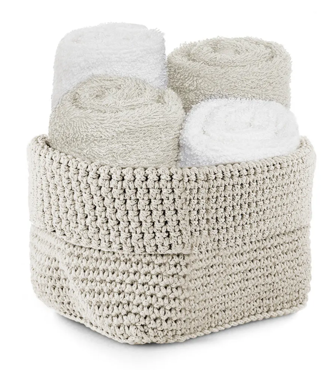 Set 4 lavette spugna in cotone DAUNEX modello Uncinetto