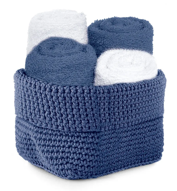 Set 4 lavette spugna in cotone DAUNEX modello Uncinetto