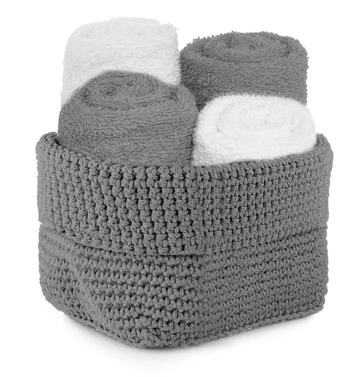Set 4 lavette spugna in cotone DAUNEX modello Uncinetto