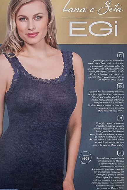 EGI, Canottiera da donna in raffinato modal con dettagli in pizzo EGI, Canottiera da donna in raffinato modal con dettagli in pizzo